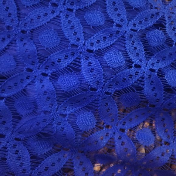 Colbat Blue Lace Crop Top Size XS - Picture 2 of 6